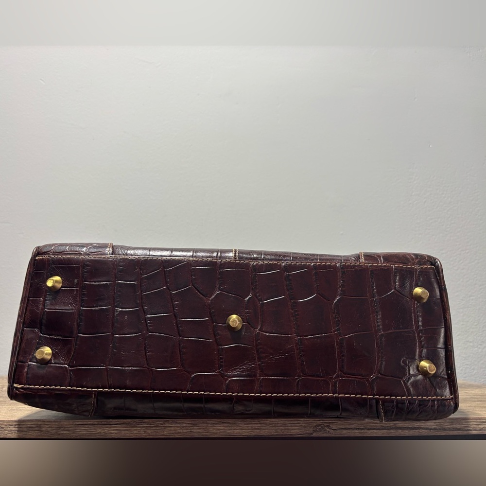 Michael Rome Croc Embossed Leather Satchel - Picture 7 of 11